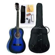  MSA kék klasszikus gitár sok kiegészítővel, C23 gitár és basszusgitár