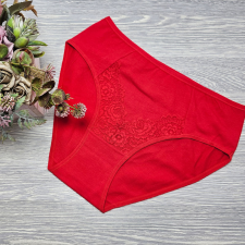 MST Magas derekú női alsó csipke díszítéssel 2XL/3XL, Piros női alsó