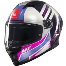 MT HELMETS MT Stinger 2 Tron zárt motoros bukósisak szürke-lila-rózsaszín bukósisak