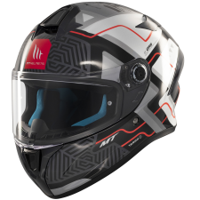 MT HELMETS MT Targo S Brik zárt bukósisak fényes fekete-fehér bukósisak