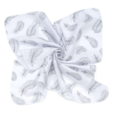 MT T Kis textil pelenka 3 db - Fehér alapon szürke tollak mosható pelenka
