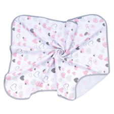 MT T Textil takaró - Fehér alapon rózsaszín szívecskék babaágynemű, babapléd