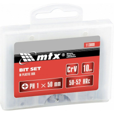 MTX PH2x50mm, 10db bitfejkészlet 45X acél tokban bitfej készlet