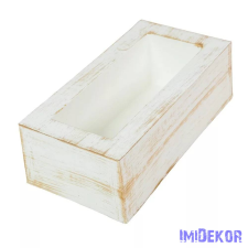  Műanyag antikolt tégla forma 26,5x13,5x8,5 cm - Fehér dekorációs kellék