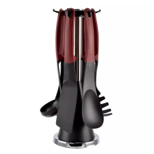  Műanyag és szilikon nyéllel ellátott tálalószett állvánnyal 6 részes konyhai eszköz