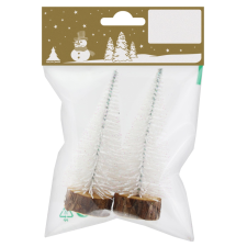  Műanyag fák 10 cm fehér 2 darab karácsonyi dekoráció
