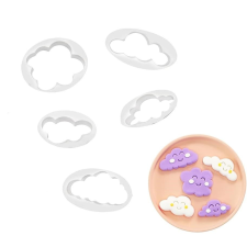  Műanyag felhő fondant kiszúró, 5 db-os szett sütés és főzés