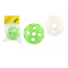 Műanyag floorball labda, 7 cm átmérőjű, 2 színben kerti játék
