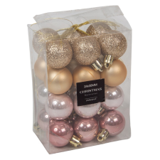 Műanyag gömb 3cm pretty mix 24db-os karácsonyfadísz