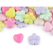  Műanyag gyöngyök csillag, szív, virág 20 g gyöngy