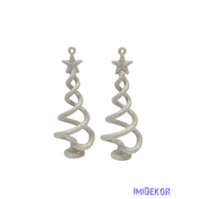  Műanyag kari dekor - Csillámos csillagos tetejű fenyőfa*2 dekorációs kellék