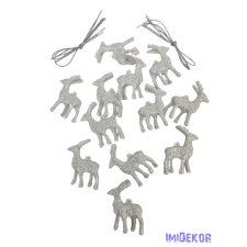  Műanyag kari dekor - Csillámos szarvasok dekorációs kellék