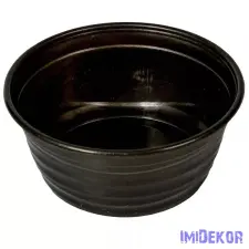  Műanyag kerek hullámos mintás tál D19cm M8,5cm - Grafit dekorációs kellék