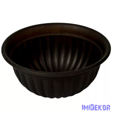  Műanyag kerek tál bordás D26cm M12cm - Grafit dekorációs kellék