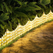 Műanyag kerítés szerelés 3 m, 160 LED, összekapcsolható, meleg fehér kültéri világítás