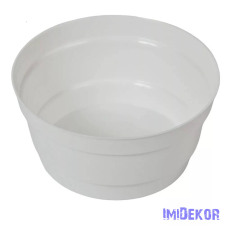  Műanyag közepes kerek tál D13,5cm M7cm - Fehér dekorációs kellék