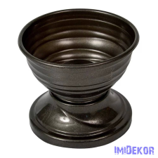  Műanyag mintás kerek talpas tál D15,5cm M13,5cm - Grafit dekorációs kellék