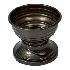  Műanyag mintás talpas tál 15,5cm x 13,5cm grafit dekorációs kellék