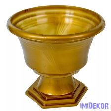  Műanyag nagy talpas kerek tál D28cm M24cm - Arany dekorációs kellék