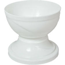  Műanyag nagy talpas tál fehér D15cm M13,5cm dekorációs kellék