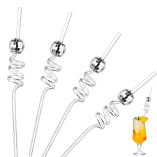  Műanyag spirális szívószál, discogömb- 4 db sütés és főzés