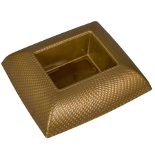 Műanyag tál téglalap alakú mintás arany 19x17cm dekorációs kellék