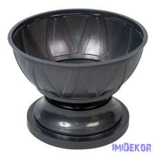  Műanyag talpas tál D18cm M13cm - Grafit dekorációs kellék