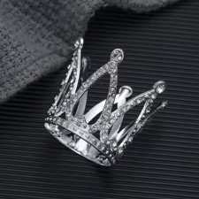  Műanyag tortadekoráció – Korona, tiara – Ezüst party kellék