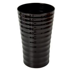 Műanyag váza hullámos oldal grafit D19cm M32cm dekoráció