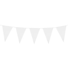  Műanyag zászlófüzér – Fehér party kellék