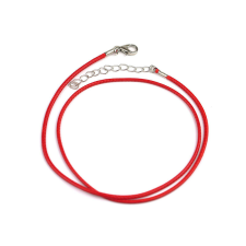  Műbőr nyaklánc kapoccsal - piros nyaklánc