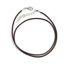  Műbőr nyaklánc kapoccsal - sötétbarna nyaklánc