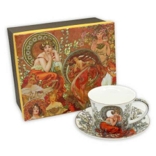 Mucha porcelán csésze aljjal - 250 ml - Topáz bögrék, csészék