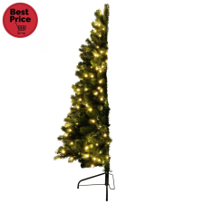  Műfenyő, fél-fa, beépített LED világítással, 150 cm magas műfenyő