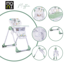 MUFFIN multifunkciós etetőszék, mintás, 2 kerékkel MENTA etetőszék