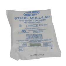 Mull lap 10x10 steril VÁGOTT gyógyászati segédeszköz