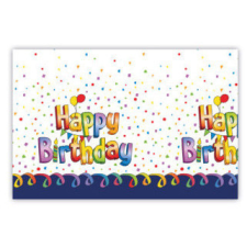 Multicolor Happy Birthday műanyag asztalterítő 120x180 cm party kellék