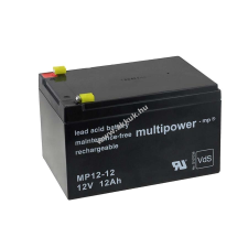 Multipower Ólom akku 12V 12Ah (Multipower) típus MP12-12 - VDS-minősítéssel (csatlakozó: F1) elektromos tápegység