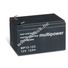 Multipower Ólom akku 12V 12Ah (Multipower) típus MP12-12C ciklusálló elektromos tápegység