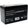 Multipower Ólom akku 12V 7,2Ah (Multipower) típus MP7,2-12 - VDS-minősítéssel (csatlakozó: F1)