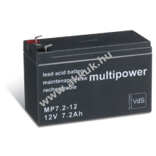 Multipower Ólom akku (Multipower) típus MP7,2-12 - VDS-minősítéssel (csatlakozó: F1) barkácsgép akkumulátor
