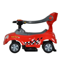 Multistore Ecotoys bébitaxi hangeffekttel, háttámlával és tolókarral - piros lábbal hajtható járgány