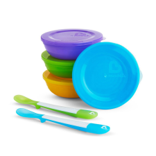  Munchkin tálka szett tetõvel és kanállal Love-a-bowls 10db 6hó babaétkészlet