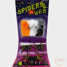  Műpók csomag pókhálóval dekorációs kellék