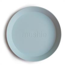 MUSHIE Lekerekített lapostányér - Világoskék tányér és evőeszköz