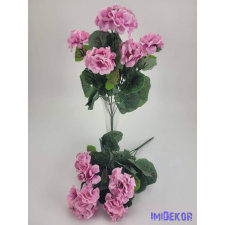  Muskátli 5 ágú selyemvirág csokor 35 cm - Rózsaszín dekoráció