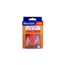MUSTAD IN-LINE TRIPLE GRIP, RED TINSEL, 2 2DB/CSOMAG horog