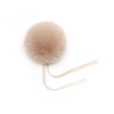 Műszőrme pompom, 11cm - Bézs rövidáru