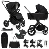  MUUVO Kombinált babakocsi Quick SE 2 Chromium black szett 2in1 + CYBEX Aton B2 i-Size + alap
