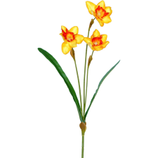  Művirág nárcisz 3 virággal sárga 57 cm dekoráció